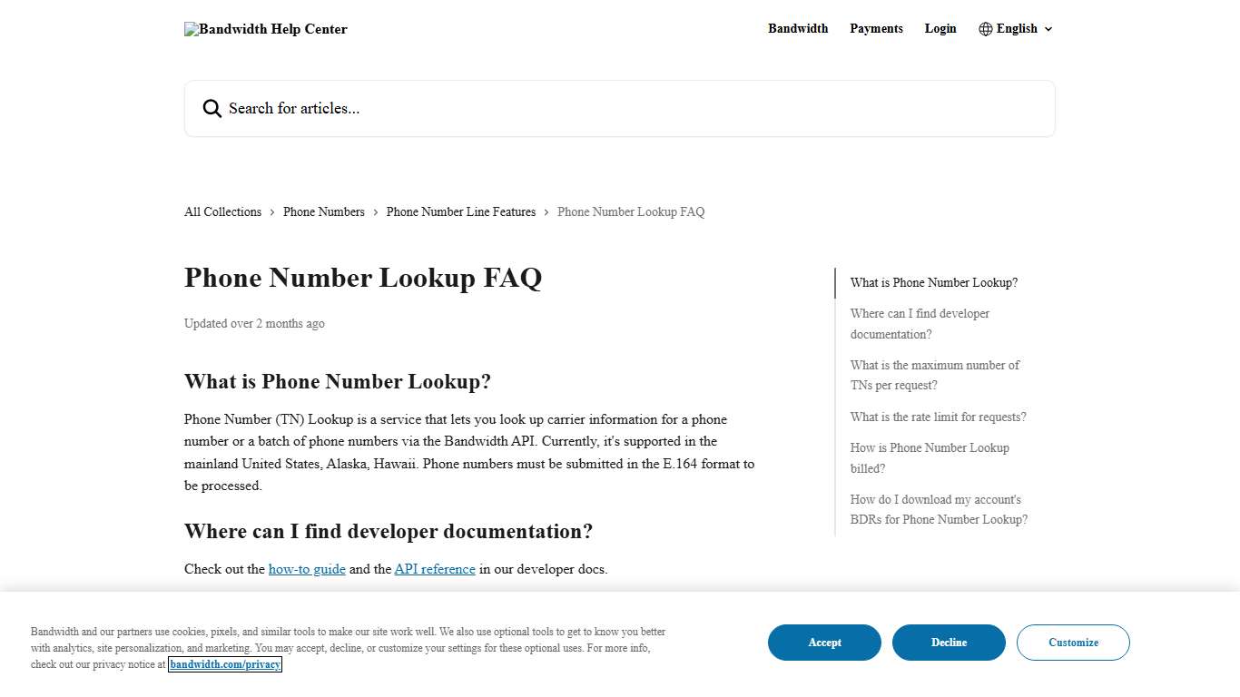 Phone Number Lookup FAQ Bandwidth Help Center