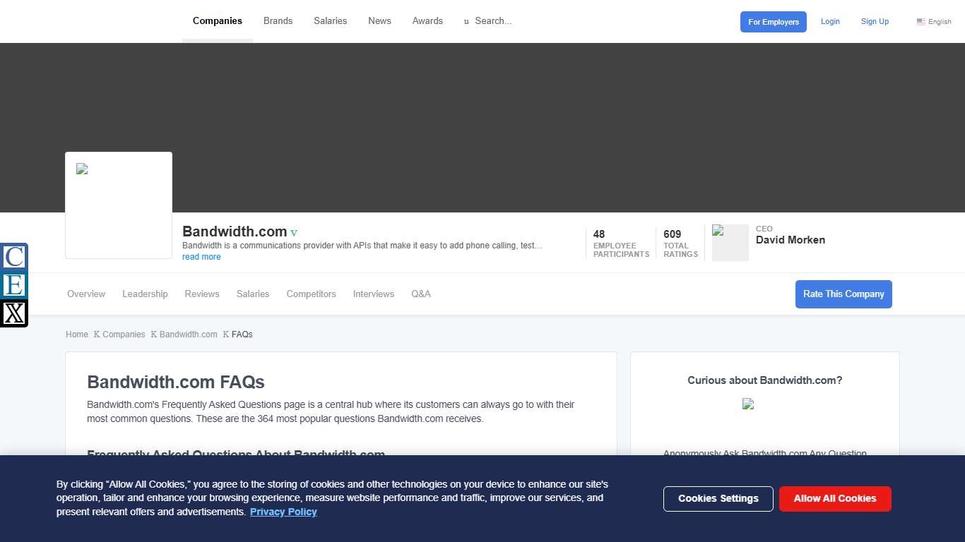 Bandwidth.com FAQs Comparably