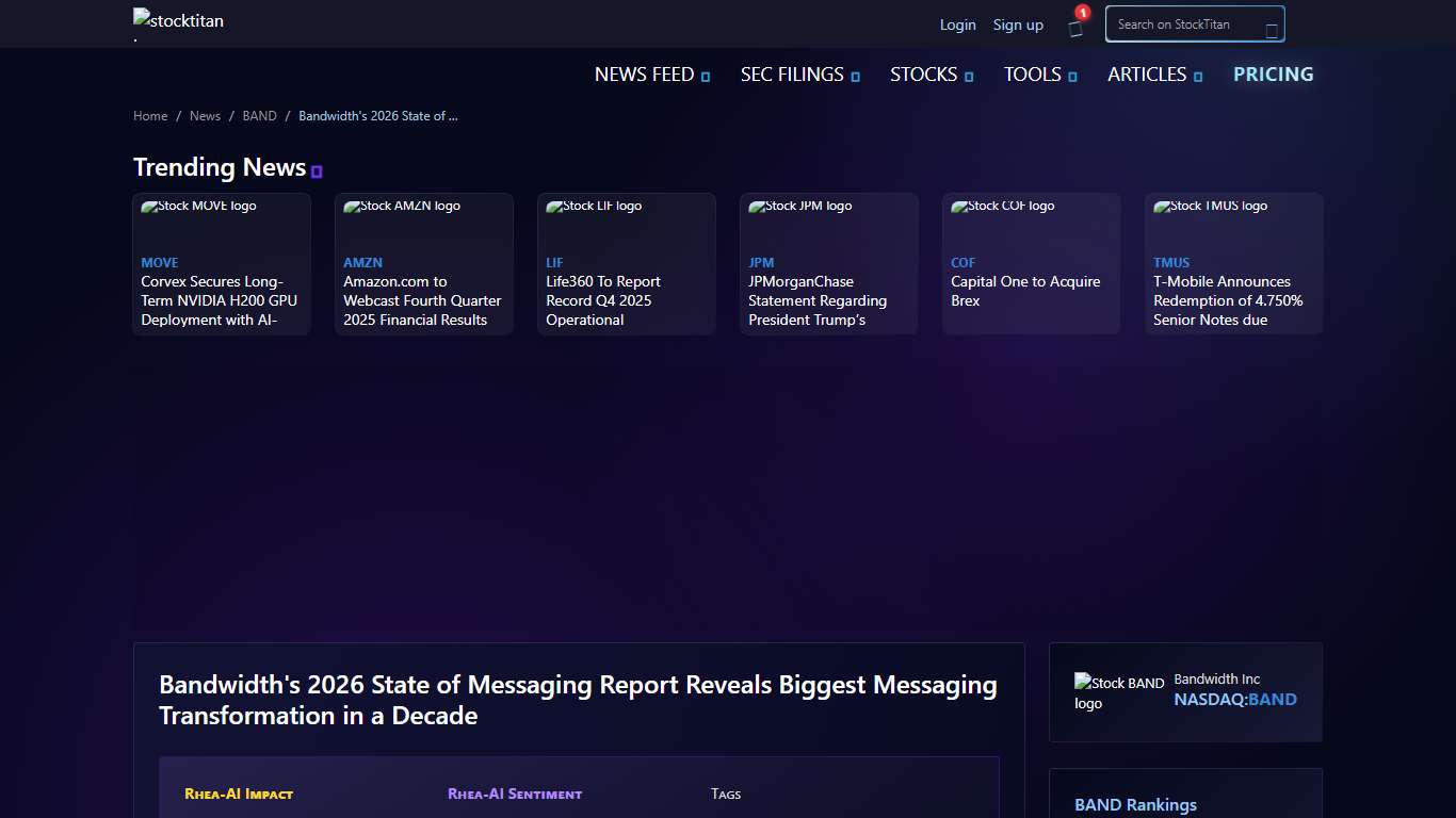 Bandwidth 2026 messaging report: RCS, AI shift BAND Stock News