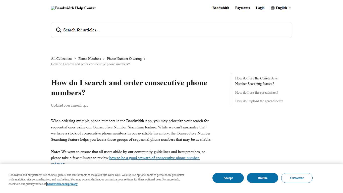 How do I search and order consecutive phone numbers? Bandwidth Help Center