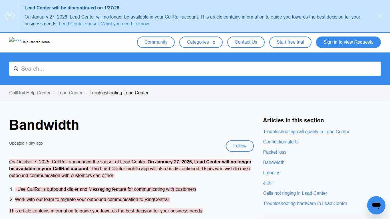 Bandwidth – CallRail Help Center